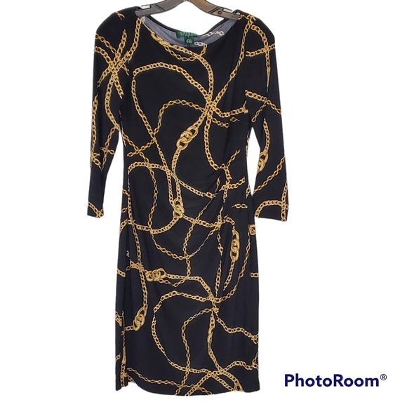 Lauren ralph lauren bridle equestrian 3/4 sleeve above the knee dress size 6 - Picture 2 of 10